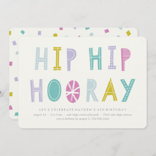 Hip Hip Hooray Anniversaire Invitation - Lime