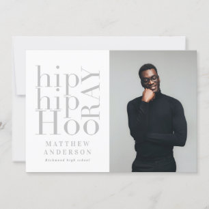 Hip hip hourra photo graduation fête invitation