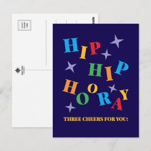 Hip Hip Hurra Bunte Gratulationskarte Postkarte