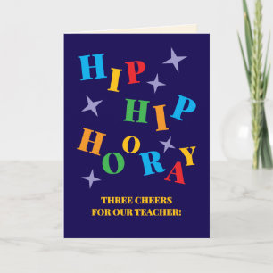 Hip Hip Hurra Danke Lehrer Konfetti Karte