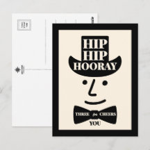 Hip Hip Hurra Drei Hochs auf dich Typografie