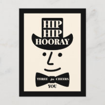 Hip Hip Hurra Drei Hochs auf dich Typografie