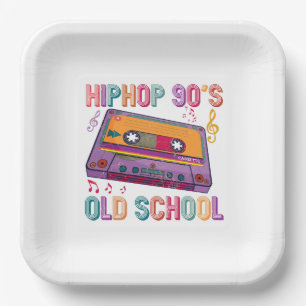 Hip Hop 90's Old School Cassette Player Geburtstag Pappteller