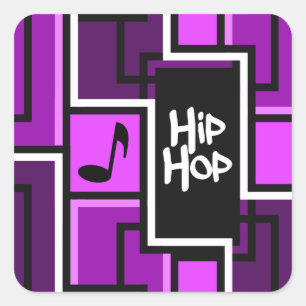 Hip Hop-Aufkleber Quadratischer Aufkleber
