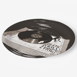 HIP HOP BEATS SKILL TEXTE AUF TURNTABLE PAPPTELLER
