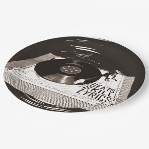 HIP HOP BEATS SKILL TEXTE AUF TURNTABLE PAPPTELLER