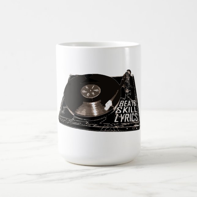 HIP HOP BEATS SKILL TEXTE RECORD PLAYER KAFFEETASSE (Mittel)