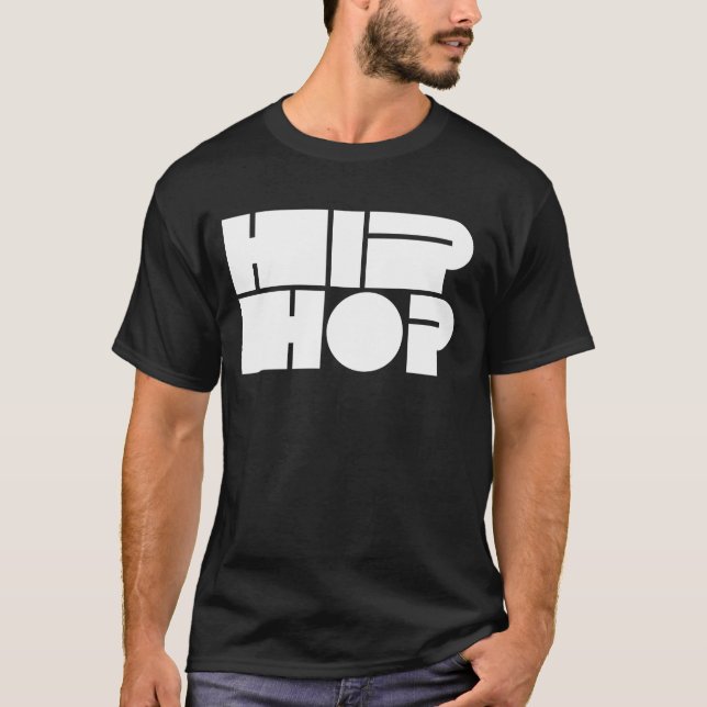 Hip Hop Block Typografie T-Shirt (Vorderseite)