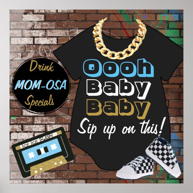 Hip Hop Blue-Oooh Baby-Bar Sign Poster (Vorne)