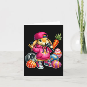Hip Hop Bunny Oaster Eggs Mikrofon Vibe Karte