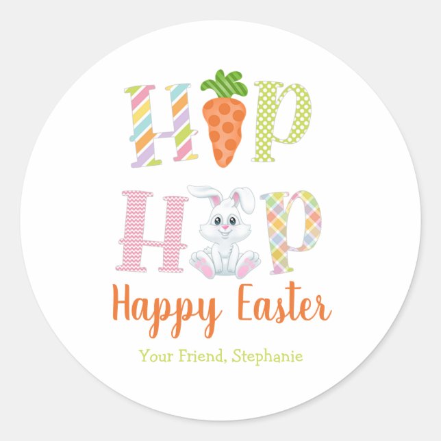 Hip Hop Bunny Osterfest Niedliche Leckerei Beutel  Runder Aufkleber (Vorderseite)