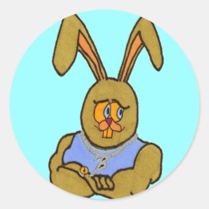 Hip Hop Bunny Rabbit Runder Aufkleber