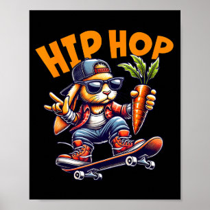 Hip Hop Bunny Skateboard Osterhase Karotte Stre Poster