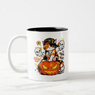 Hip Hop Calico-Katze Halloween Zweifarbige Tasse