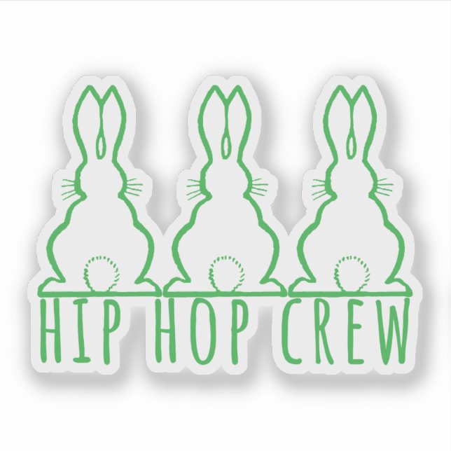 Hip Hop Crew Cute Bunnies Aufkleber (Vorderseite)