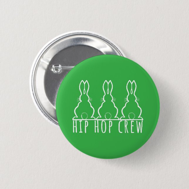 Hip Hop Crew Cute Bunny Rabbits Button (Vorne & Hinten)