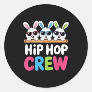 Hip Hop Crew Lustiger Osterhase Squad Spring Break Runder Aufkleber