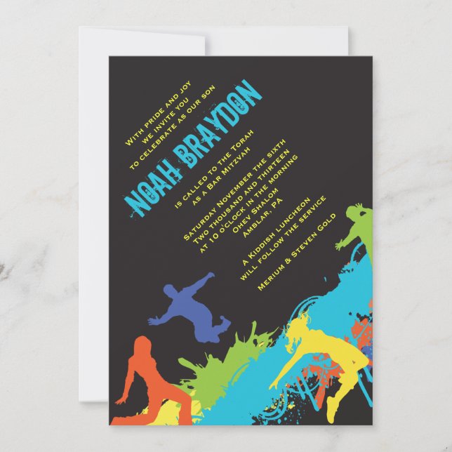 HIP HOP DANCE Bat Bar Mitzvah Invitation (Devant)
