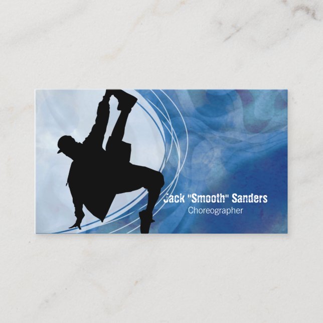 Hip Hop Dancer Grunge Choreograf Business Card Visitenkarte (Vorderseite)