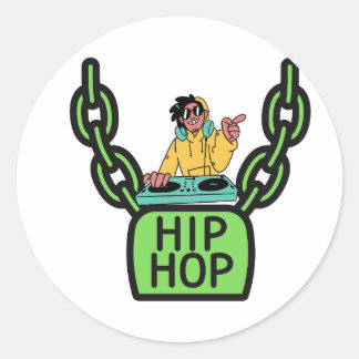 Hip Hop DJ Ketten-Schloss Grafik Aufkleber |