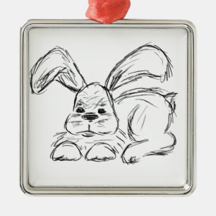 Hip Hop, ein Hasen Silbernes Ornament