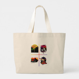 Hip Hop Elemente Jumbo Tote MC DJ Breakdance Stoffbeutel