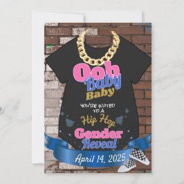 Hip Hop Gender offenbaren Rosa & Blau Einladungen