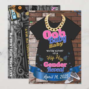 Hip Hop Gender offenbaren Rosa & Blau Einladungen