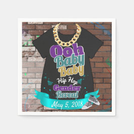 Hip Hop Gender Offenbarung Napkins Lila und Aquama Serviette