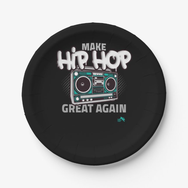 Hip Hop Geschenk| Hip Hop wieder großartig machen Pappteller (Vorderseite)