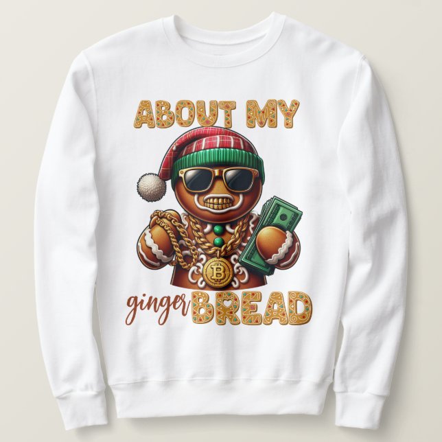 Hip Hop Gingerbread Mann Funny Urban Weihnachten Sweatshirt (Design vorne)