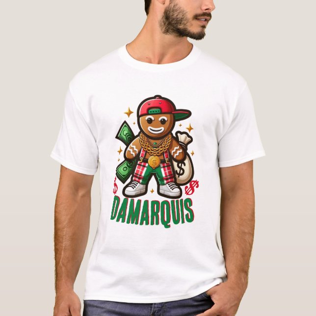 Hip Hop Gingerbread Mann Swag Weihnachten T-Shirt (Vorderseite)