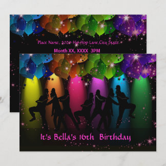 Hip Hop Girl Geburtstag individuelle Einladung