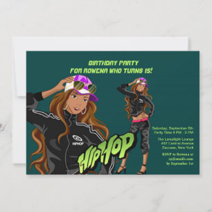 Hip Hop Girl Geburtstagsparty Einladung
