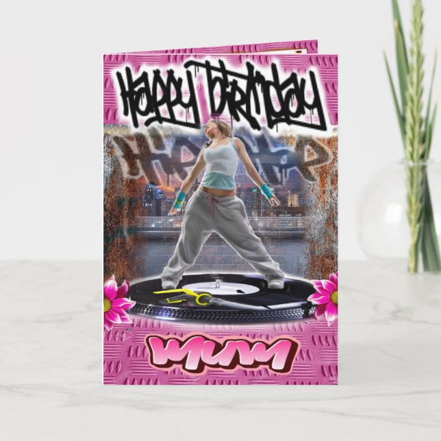 Hip Hop Girl Karte (Vorderseite)