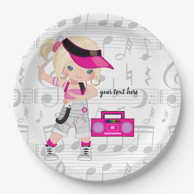 Hip Hop Girl Pappteller (Vorderseite)