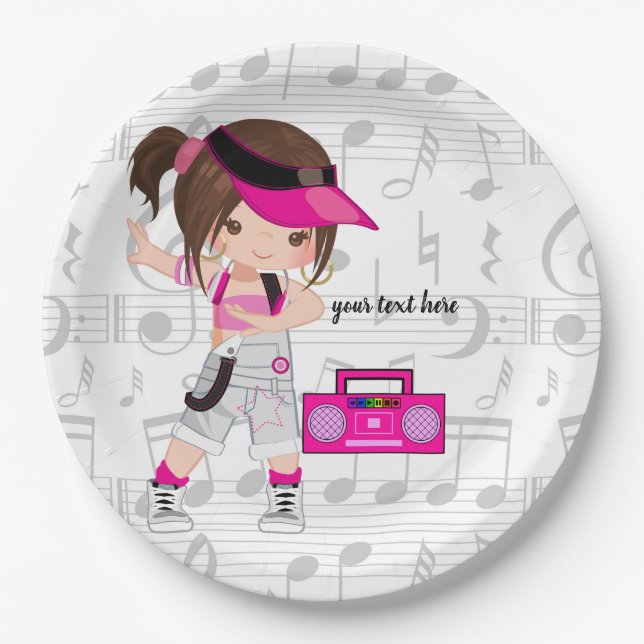 Hip Hop Girl Pappteller (Vorderseite)