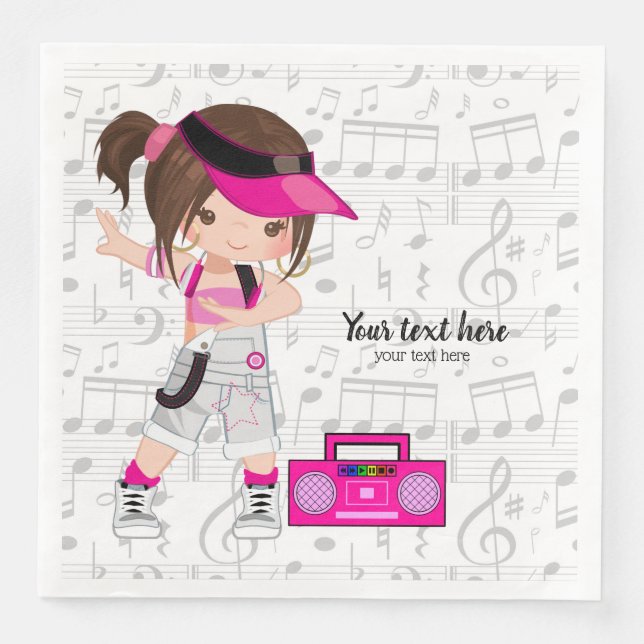 Hip Hop Girl Serviette (Vorderseite)