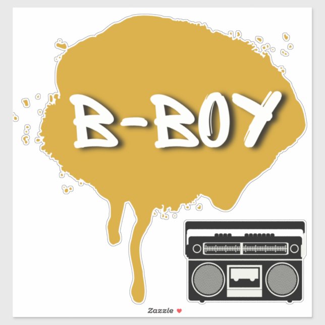 Hip Hop Gold Graffiti B-Boy Gender Reveal Aufkleber (Blatt)