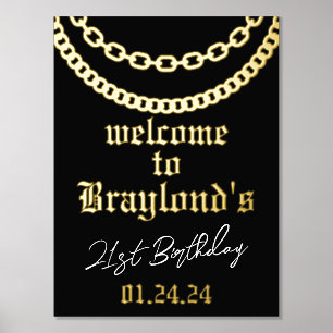 Hip Hop Gold Kuban Link Chain Foil Willkommenszeic Foliendrucke