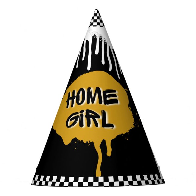 Hip Hop Gold| Zuhause Girl |Notorious ONE Geburtst Partyhütchen (Vorderseite)