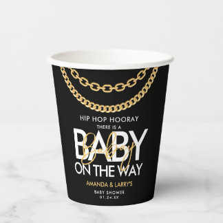 Hip Hop Goldkette Baby Shower Pappbecher