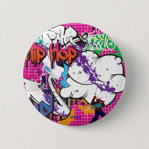 Hip-Hop-Graffiti Button