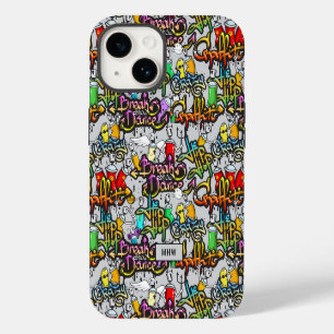Hip Hop Graffiti kundenspezifische Monogramm iPhone 14 Hülle