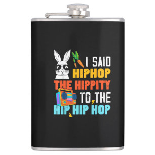 Hip Hop Hippity Lustiger Osterhase Jungen Mädchen Flachmann
