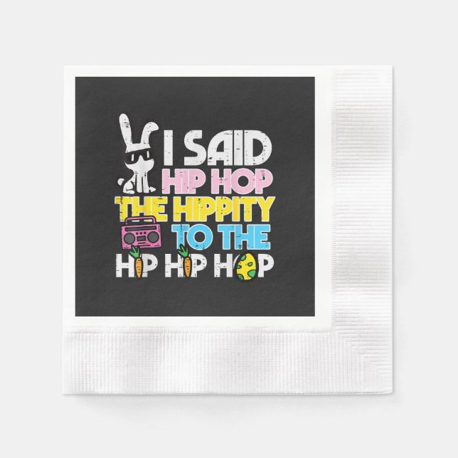 Hip Hop Hippity Osterhase  Serviette (Vorderseite)
