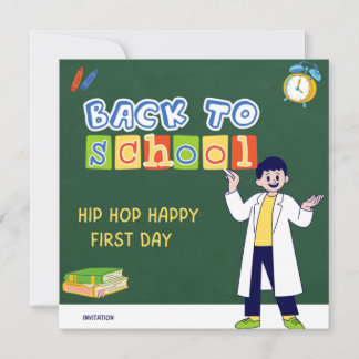Hip Hop Hooray Happy First Day  Einladung