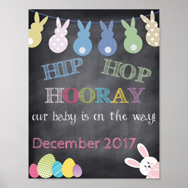Hip Hop Hooray Osterschwangerschaft Ankündigung Poster (Vorne)