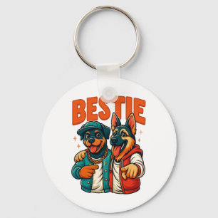 Hip Hop Hund Besties Shirt für Freunde T - Shirt Schlüsselanhänger