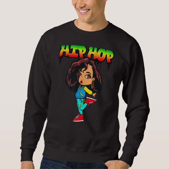 Hip Hop ist mein Jam Rap Musik tanzen Melanin Brow Sweatshirt (Vorderseite)